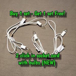 Lighting Cord Set - 2 bulb/socket Clip in sockets "NEW" Buy 1 Set - Get 1 Free!